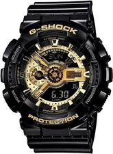 G-Shock GA110GB Men's Black Gold Resin Analog-Digi Watch