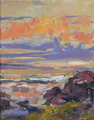 #ad Art Orig. Oil Painting by RM Mortensen quot;Paint Morningquot; Beach Ocean Coast 11quot;X 14 $249.99