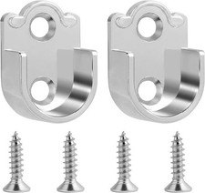 2Pcs Wardrobe Rail Brackets 25mm Curtain Pole Holder 19mm Shower Rod