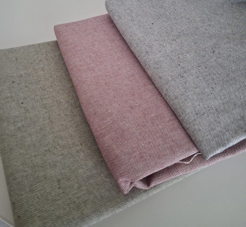 Oeko-Tex Dekostoff Canvas Baumwolle uni 50 x 140 cm Leinenoptik melange - Bild 2 von 2