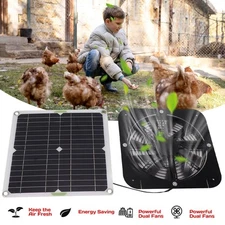 20W Solar Panel Powered Fan Ventilator for Greenhouse Chicken Coop Exhaust Vent