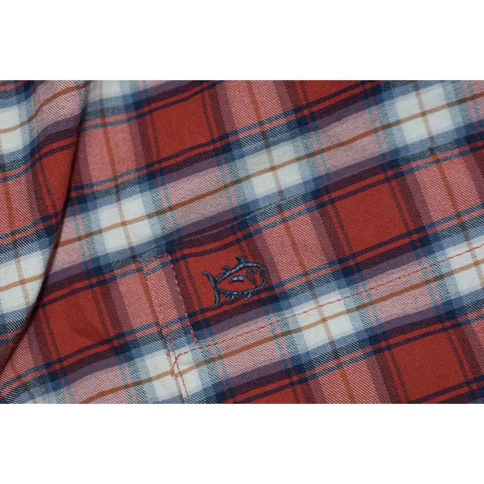 Southern Tide Performance Dress Shirt Mens Size 2XL Cotton Nylon Spandex Red - Image 4 of 4