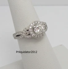 1CT Natural Round Diamond Halo Engagement Wedding Bridal Ring 14K White Gold