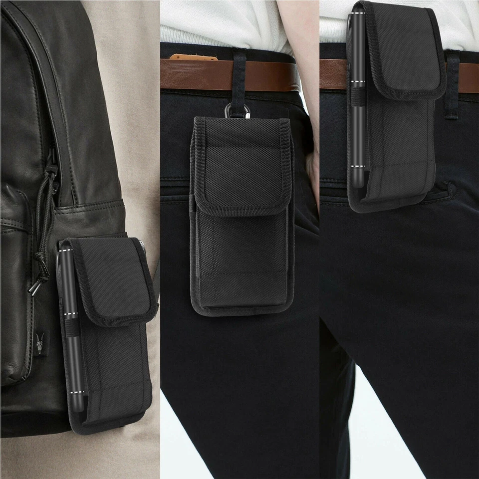 Vertical Cell Phone Holster Pouch for iPhone Samsung Wallet Case With Belt Clip - Image 2 of 4