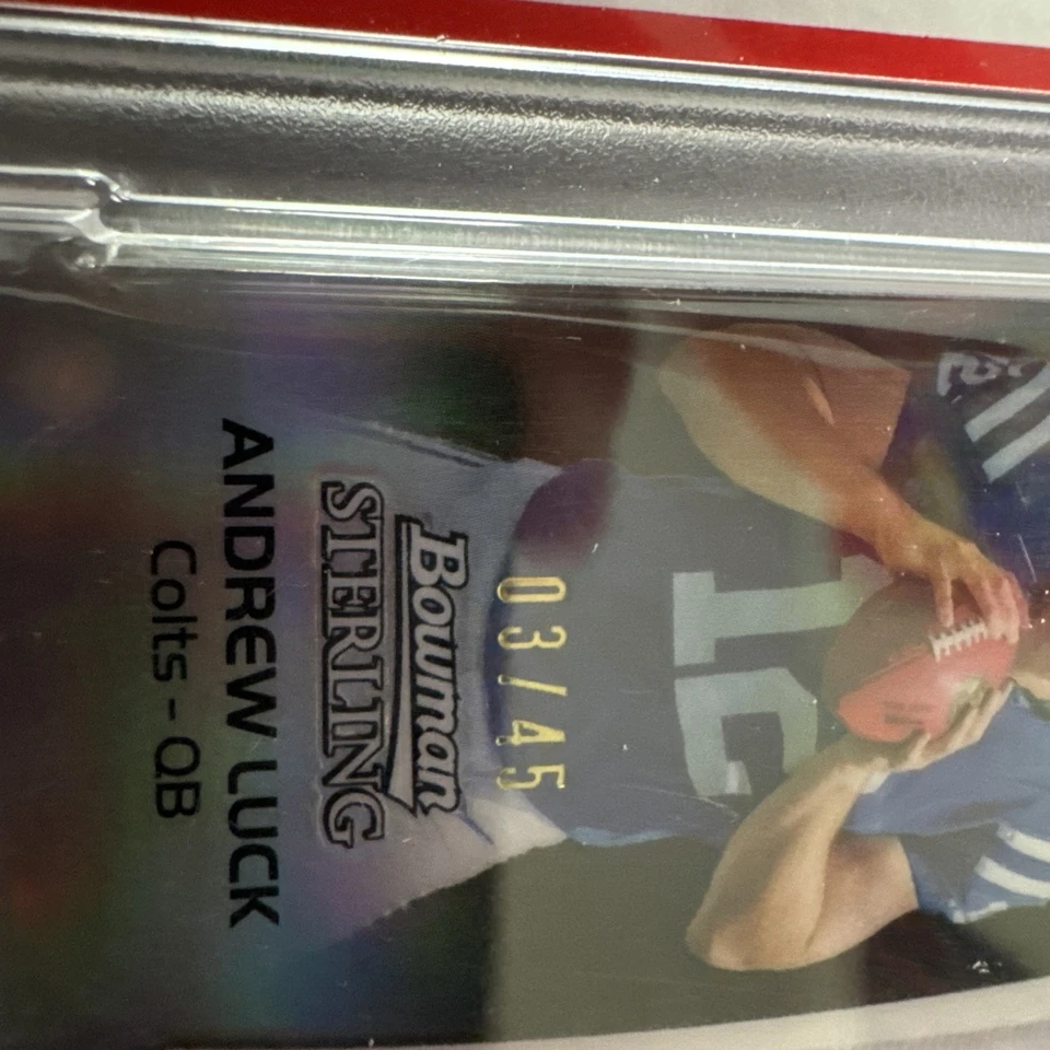 2012 Bowman Sterling Rookie Patch Box Andrew Luck Black Refractor /45 MEM RC - Image 3 of 4