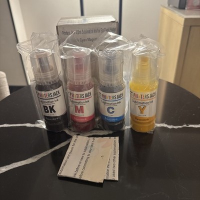 Sublimation Ink Refill Bottles CMYK 4 Pack for Epson EcoTank New Sealed