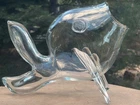 Vintage Clear Blenko Blown Glass Fish Vase, 11.75" L x 8”
