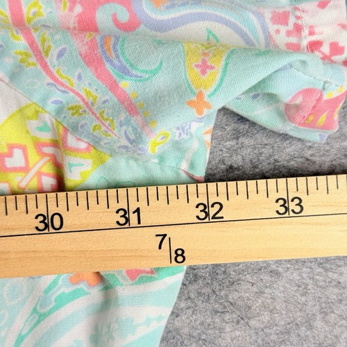 UA Scrubs 4X Pink Green Floral Short Sleeve Pullover Scrub Top 2 Pockets - Picture 8 of 14
