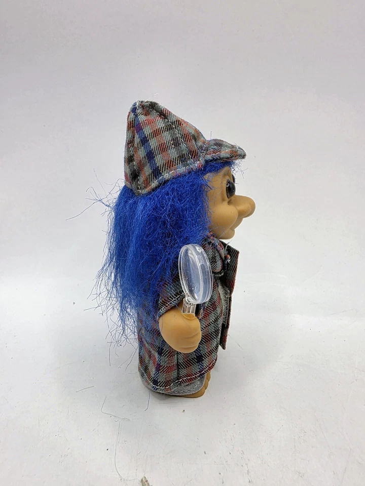Lupa detective pelo azul Sherlock Holmes muñeca troll RUSS de colección Foto 2 de 4