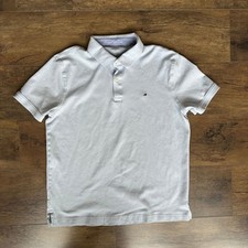 Tommy Hilfiger Polo Mens L Short Sleeve Cotton Pique Flag Logo Stretch