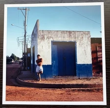 EL SALVADOR REAL PHOTO 7.5X7.5" MAN POSING NO SHIRT ARMS CROSSED BAREFOOT BARRIO