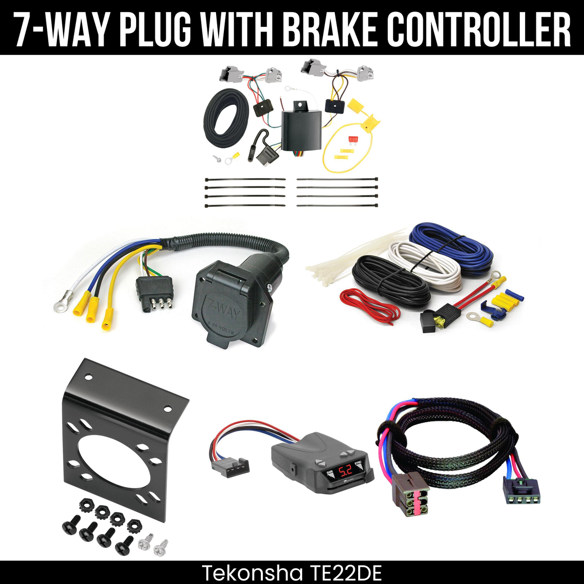 Tekonsha 7-Way Trailer Wiring Harness + Brake Control For 20-25