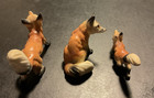 Vintage Porcelain Fox Family Figurines Set 3 Pcs  Miniature 1950's Great Cond. — photo 4