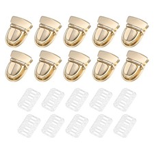10Pcs Tuck Lock Clasp Catch 30x42mm, Gold - Purse Thumb Lock Clasp