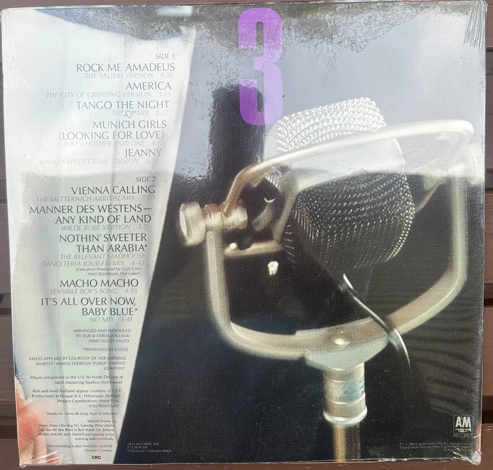 Falco Falco 3 1985 LP Vinyl A&M Records New Sealed !!! - Image 2 of 2