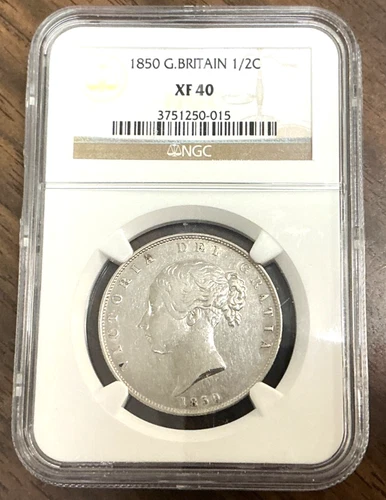 1850 GREAT BRITAIN Half Crown - NGC XF40