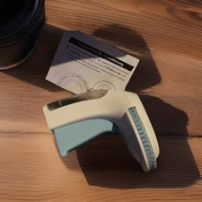 Embossing Labelmaker OMEGA S White Blue 9mm Label Maker with 8 New Tape Rolls