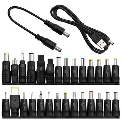 28 Stücke Universal DC Netzteil Adapter 5.5x2.1mm DC Hohlstecker Adapter mit 2