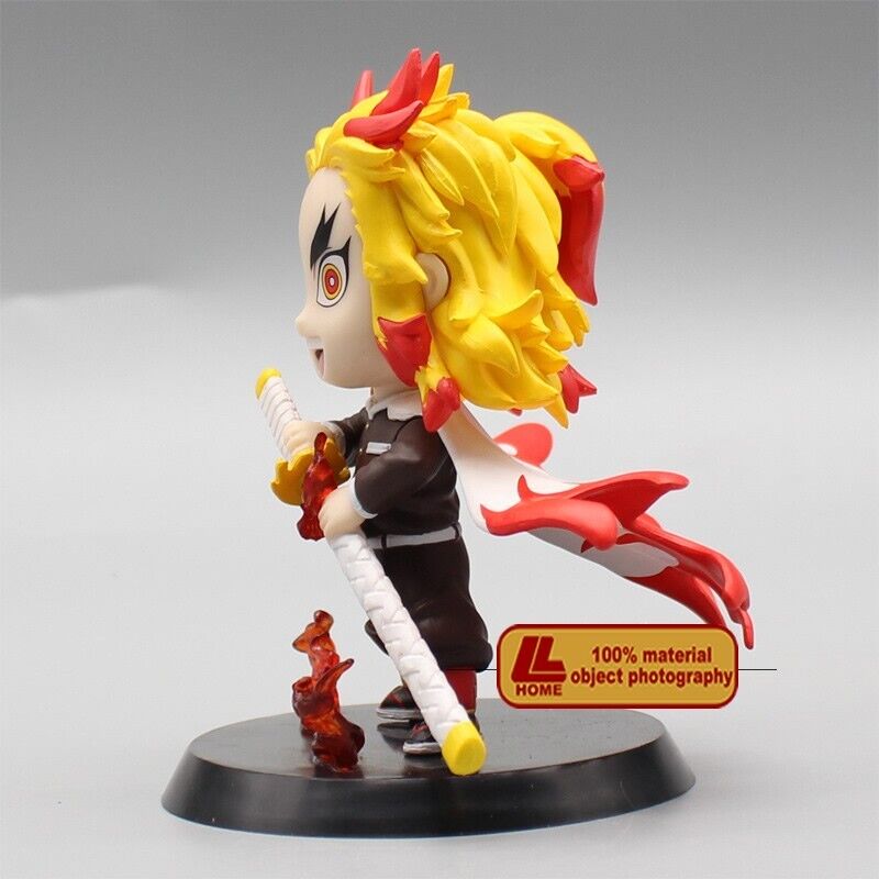 Anime Demon Slayer Rengoku Kyoujurou Draw a sword Cute Action Figure Toy  Gift