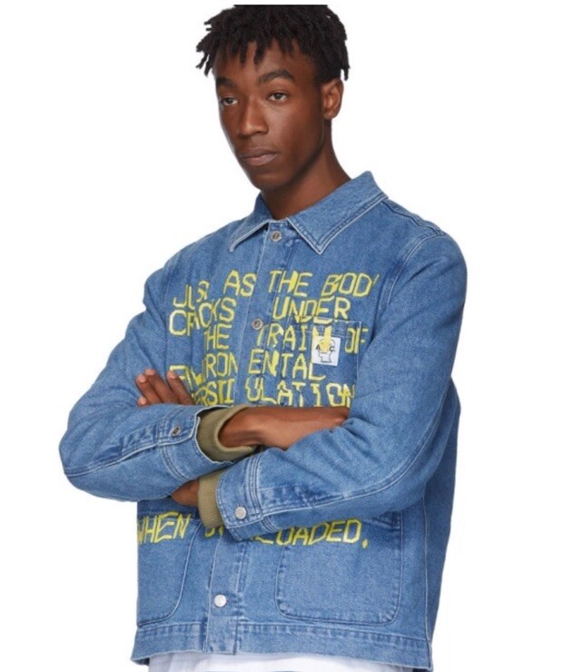 A.P.C X Brain Dead Collaboration Denim Jacket M Graphic Print | eBay
