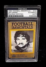 1985 FOOTBALL IMMORTALS CARD #141 HOF JIM LANGER PSA/DNA SIGNED POP 2 DOLPHINS