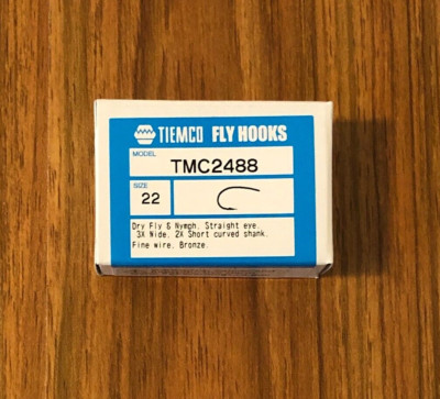 100 Tiemco Nymph Fly Hooks, TMC 2488 Size 22, Fly Tying