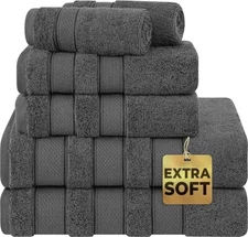 American Soft Linen  Bath Towel Set, 6 Piece Towels for Bathroom, 100% Cotton 