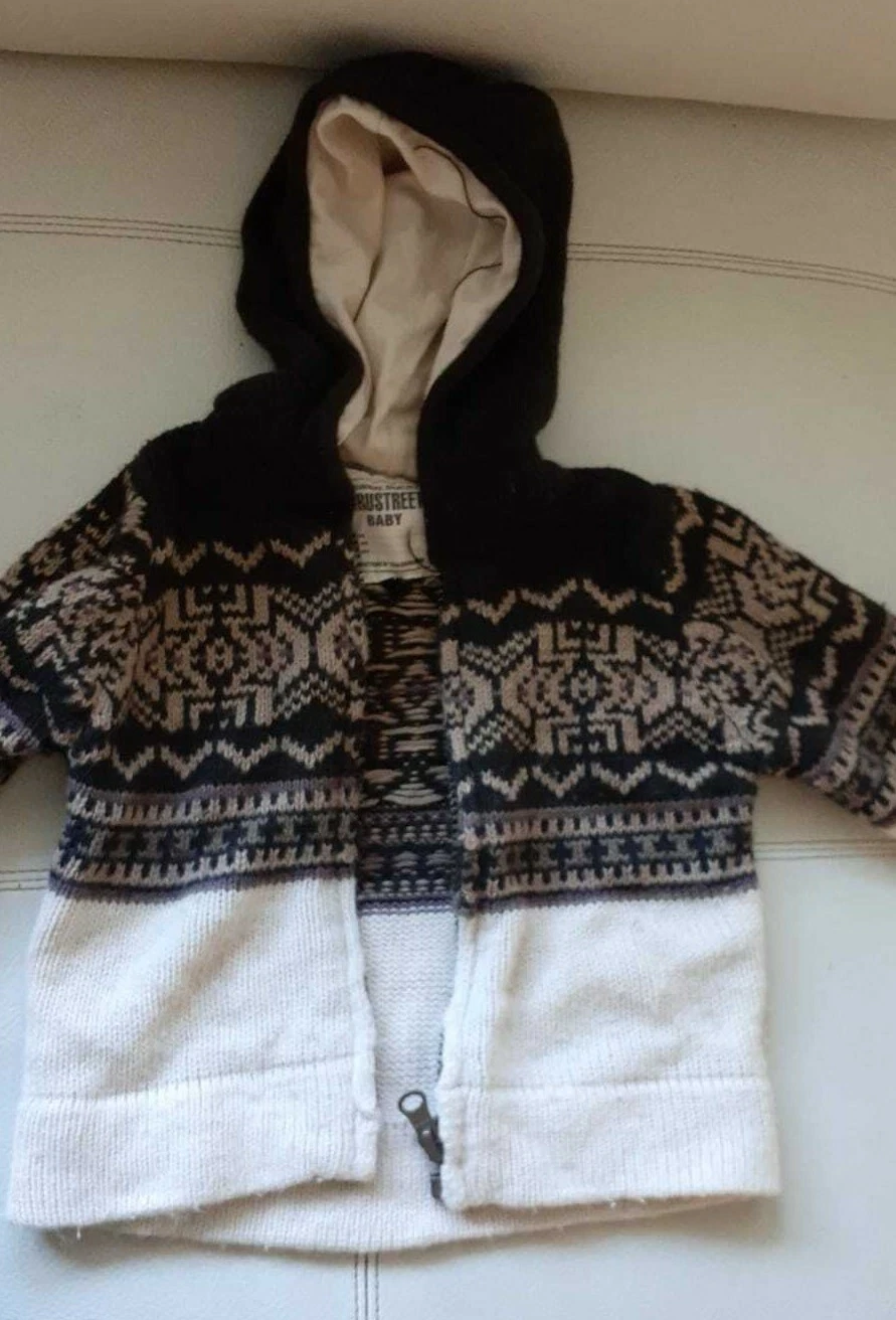 Virustreet Felpa con Cappuccio Bambino Ragazzo Giacca con Zip Marrone Off White Tg 18 Mos.