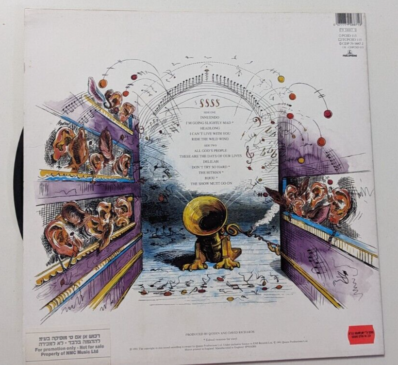 QUEEN Innuendo UK LP + press kit ISRAELI PROMO A1-1 B1-1 | eBay