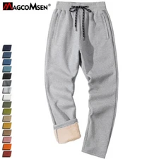 Men's Winter Fleece Pants Sherpa Lined Sweatpants Thicken Warm Athletic Joggers