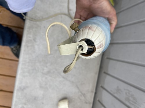 Vintage Moulded Frosted Blue Glass Headboard Lamp Floral Plastic metal - Picture 16 of 16