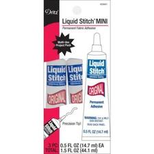 Dritz Liquid Stitch Permanent Adhesive Mini 3 tubes each 0.5OZ  a total of 1.5OZ