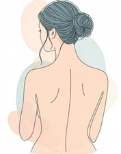 Digital Minimalist Line Art Woman Portrait - Modern Abstract Wall Art Print