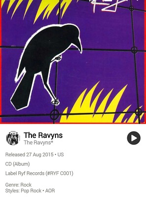 Ravyns ~ S/T 2015 Remastered CD 1984 Hi-Tech AOR Soft Melodic Rock WestCoast 