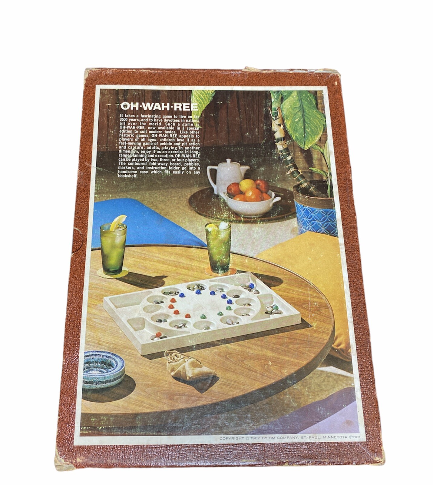 Vintage Oh Wah Ree Bookshelf Board Game 3M Mancala 1966 Complete