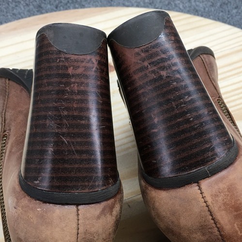 Kenneth Cole Reaction Boots Womens 9 M Might Win Side Zip Heels Bootie Brown - Picture 16 of 23