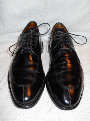 Vintage Allen Edmonds Men's Black Leather Split Toe "Delray" Oxfords Size 8.5D - Picture 2 of 11