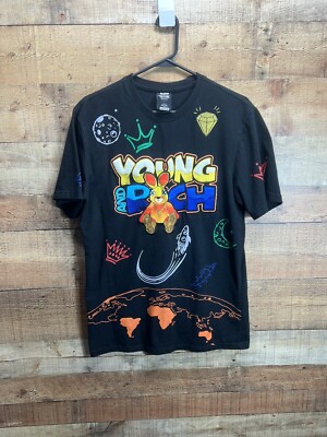 Genuine Young And Rich Blue Men's Shirt & Shorts Two Piece Hip Hop Set Medium