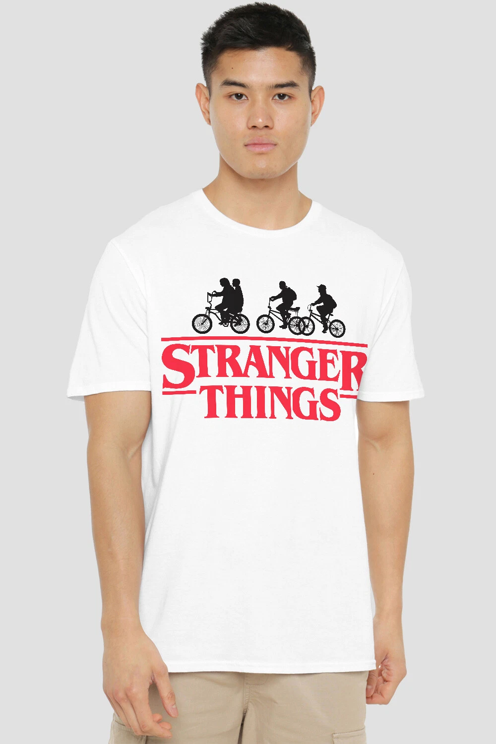 STRANGER THINGS SILHOUETTE BIKE LOGO - Mens T-Shirt S-2XL