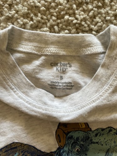 Carter’s Kid T-Rex Football Graphic Long Sleeve T-shirt Size 5 - Picture 3 of 3