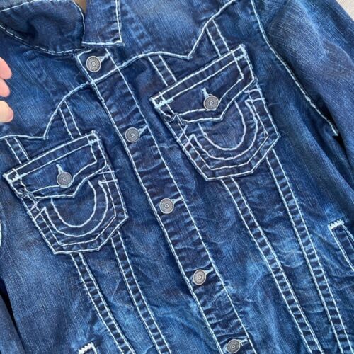 Vintage True Religion Jean Jacket Rope Stitch Jimmy Super T 1/2’ Denim Blue - Bild 9 von 11