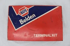 Vintage NAPA Metal Terminal Kit Box and Contents Spark Plug Wire Tool