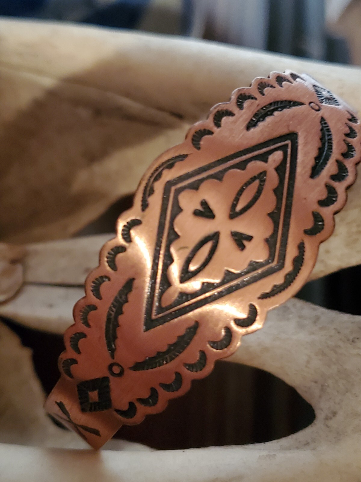 Native Navajo Vintage Solid Copper Cuff Bracelet.… - image 4