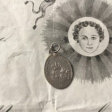 Pendentif Ancien Argent Petite Médaille Couronne Roi XIXè Charm Silver Medal 19C