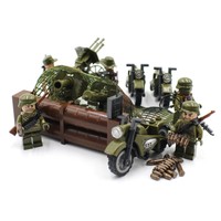 Ww2 Army Soldiers With Motorcycles And Artillery - Military Building Block Toy Ww2 Army Soldiers With Motorcycles And Artillery - Military Building Block Toy