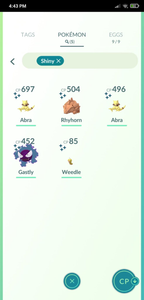 Cd 5 Shiny Pack 2x Abra Rhyhorn Gastly Weedle Pokemon Go Acc Ebay