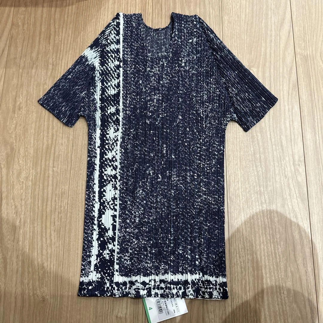 PLEATS PLEASE ISSEY MIYAKE TRAIL DENIM indigo top blue size 4 New Japan