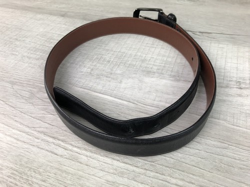 Perry Ellis Belt Black Portfolio Italian Calf Skin Cowhide 1” W Mens Size 32/80 - Picture 3 of 11