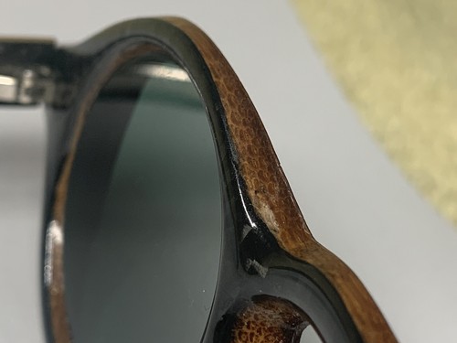 Gafas de sol vintage ovaladas de madera Lotus Arts de Vivre con estuche - Imagen 13 de 22