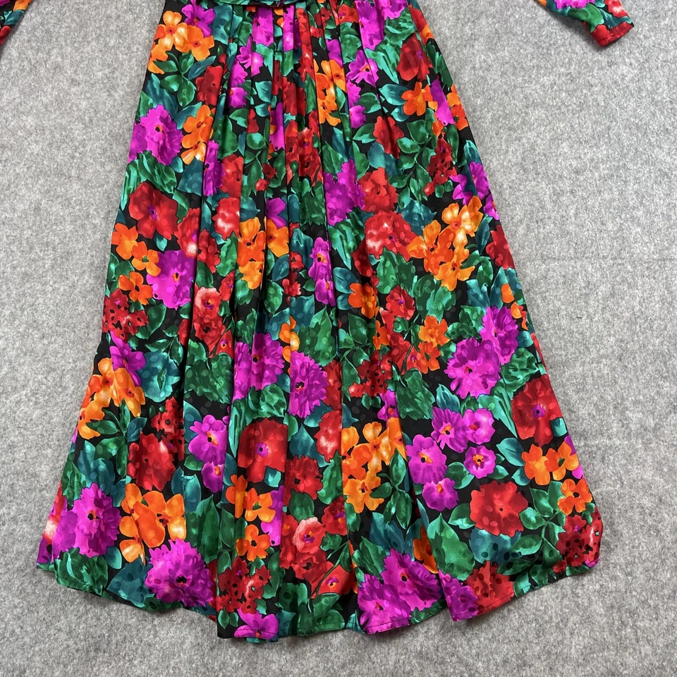 Vintage Talbots Maggy London 100% Silk Dress Size 8 Colorful Floral - Image 2 of 4